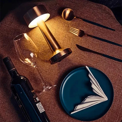 LED Table Light Metal Touch Desktop Decorative Lamp Rechargeable Night Lights For Bar Coffee Table Restaurant Decoration Light