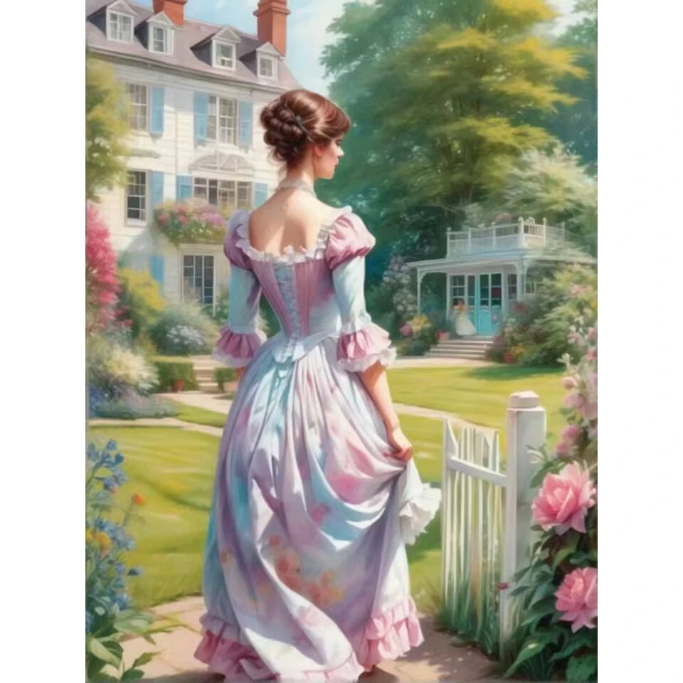 Diamond Embroidery Girl 5D DIY Diamond Painting Garden Portrait Cross Stitch Flower New Year Gift Home Décor