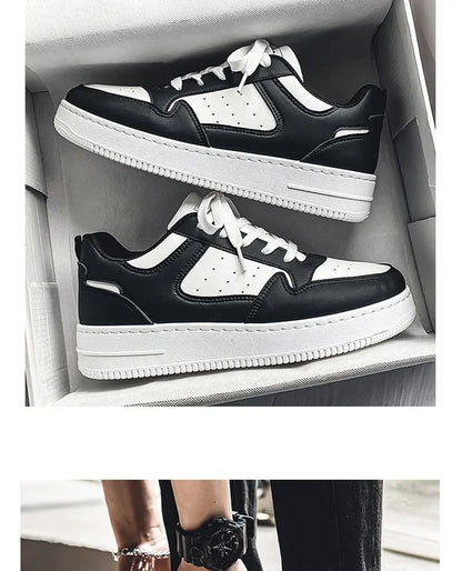2024 Brand Leather men's Sneakers White Platform Woman Sports Sneakers Female Vulcanized Shoes Sneakers Casual Ladies Trainers