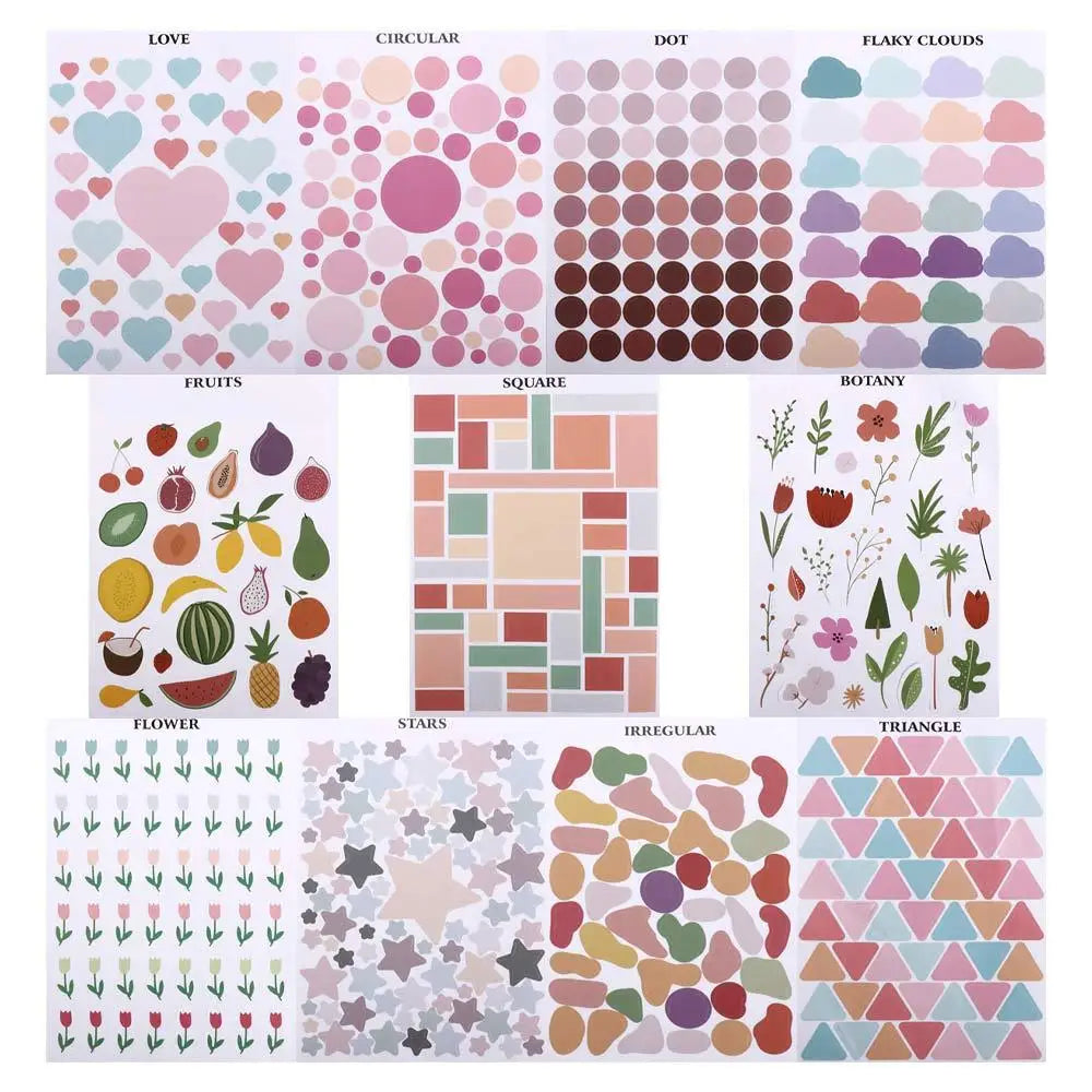 School Supplies Planner Album Self-adhesive Decorative Decals Label Stickers Stationery Stickers Diary Scrapbooking Stickers