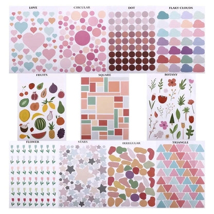 School Supplies Planner Album Self-adhesive Decorative Decals Label Stickers Stationery Stickers Diary Scrapbooking Stickers