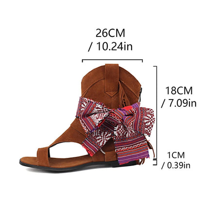 Sandalias De Mujer 2025 Summer Fashion Casual Beach Shoes Flat Women Sandals Bohemian Tassel Cool Boots Super Big Size 50 A05