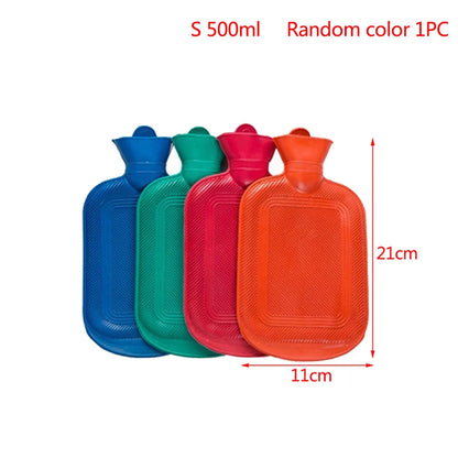 500/1000ml Water Injection Rubber Hot Water Bottle Thick Hot Water Bottle Winter Warm Water Bag Hand Feet Warmer Water Bottle