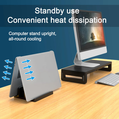 Vertical Laptop Stand, 3 Slots  Desk Laptop Holder & Laptop Docking Station Stand for MacBook, Tablet, Phone - Universal