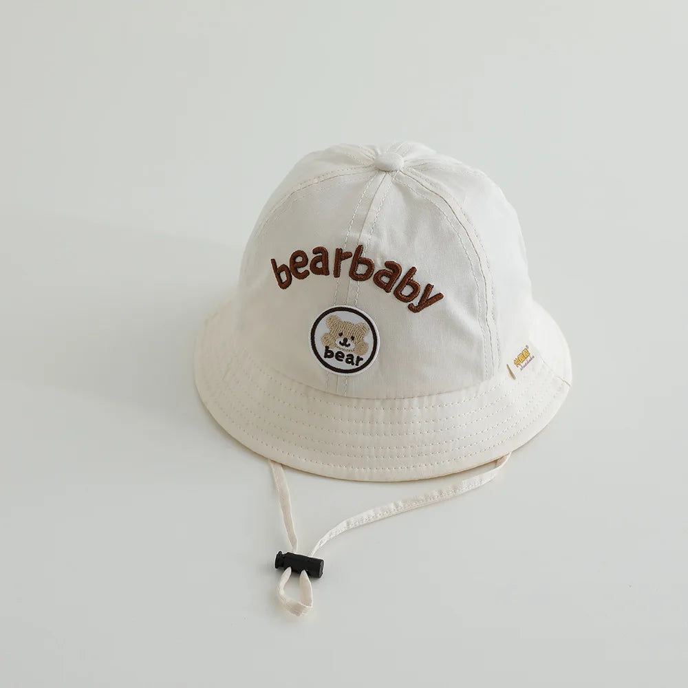 Cute Bear Baby Bucket Hats Korean Boy Girl Summer Uv Protection Fisherman Caps Kids Outdoor Sunshade Panama Basin Caps