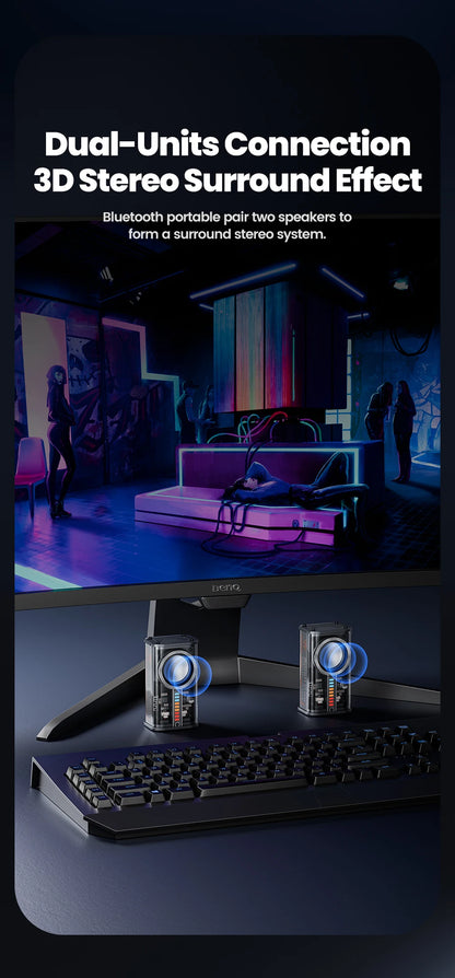 Toocki K07 Portable Bluetooth 5.0 Speaker Stereo Surround Wireless Bluetooth Speakers Dazzling Lighting Audio Player Loudspeaker