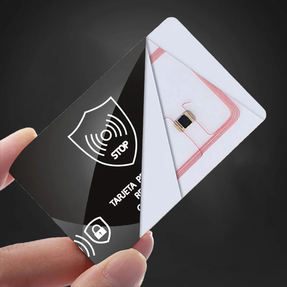 5PCS RFID Blocking Cards NFC Debit Credit Card Passport Protector Blocker Set Smart Anti-theft RFID Blocker IC Cardholder Sleeve