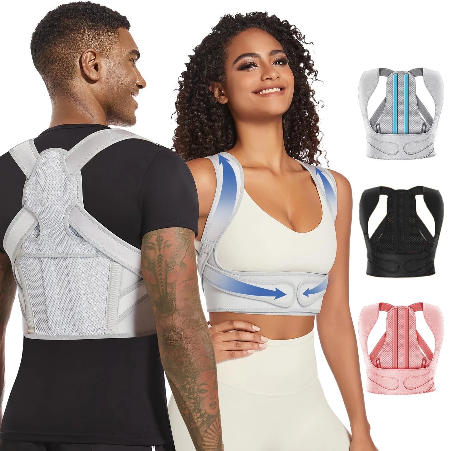 Posture Correct for Women: Shoulder Straightener Adjustable Full Back Support Upper&Lower Back Relief Pain，Sport Back Brace