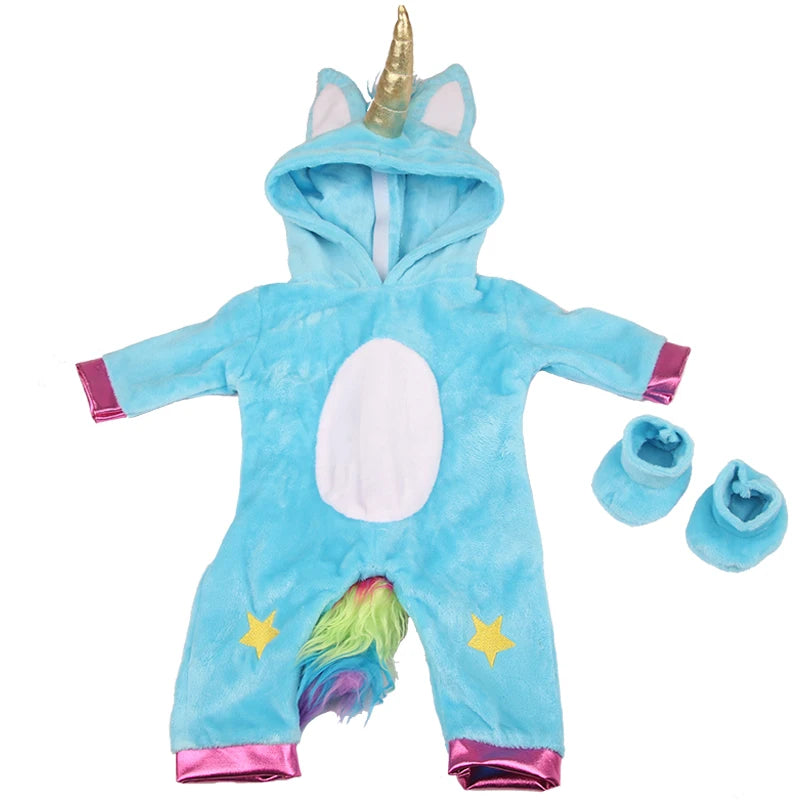 Toy Accessories Five Colors  Fit 18 inch 43cm Doll Clothes Born Baby Animal  Doll Clothes Suit For Baby Halloween Festival Gift