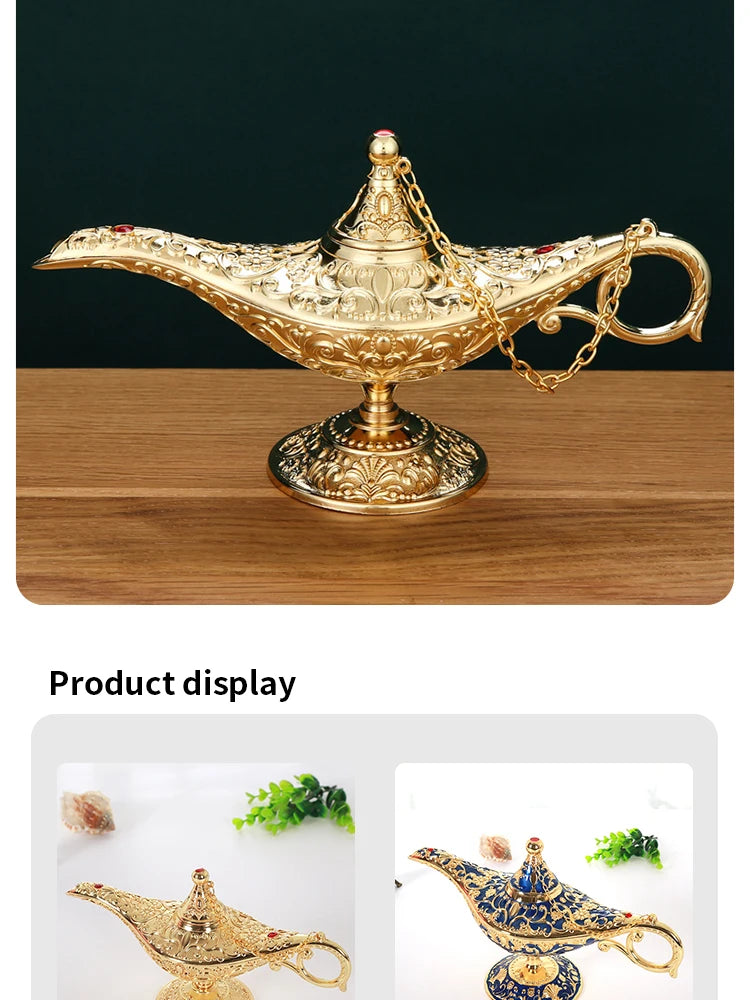 Aladdin Lamp Decorative Ornament Large European Retro Home Decoration Metal Decoration Crafts Holiday Gift