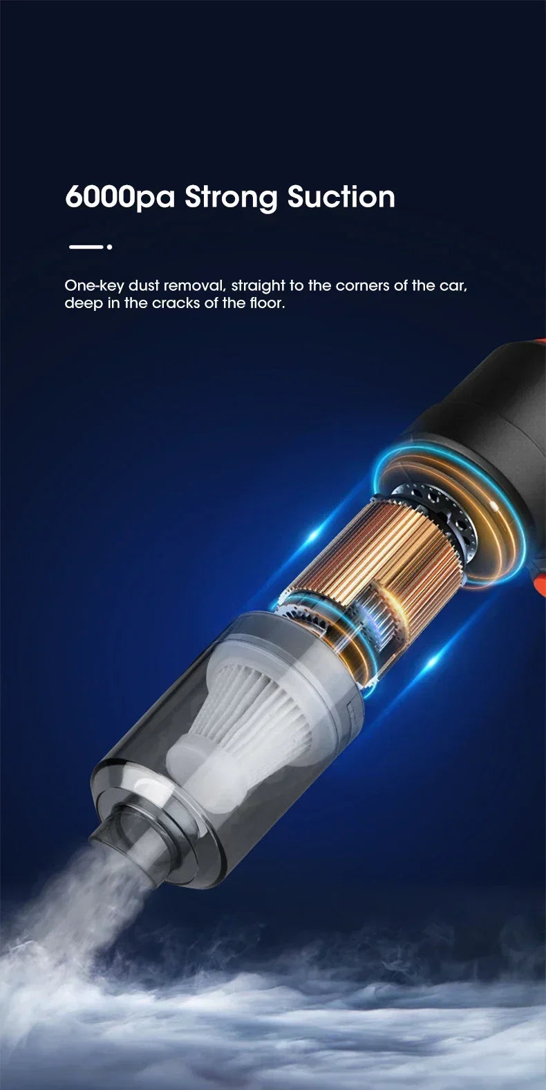 Cordless Car Vacuum Cleaner - Handheld High-Power Suction for Auto & Home, Portable Mini Vacuum with Strong Blowing Function