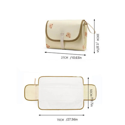 Foldable Diaper Changing Pad Bear Waterproof Baby Infant Diaper Urine Mat Detachable Easy To Clean Bedding Changing Cover Pad