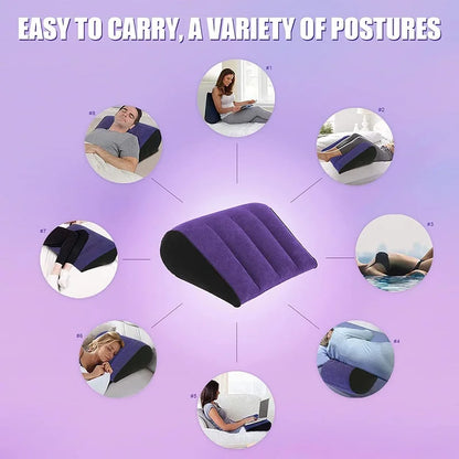 Wedge Pillow Triangle Cushion Exotic Funny Love Position Cushion Game Inflatable Magic Triangle Inflatable Pillow for Couples