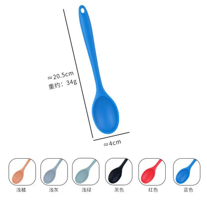 1pc Small Silicone Spoon, High Temperature Resistant Soup Spoon, Mixing Spoon, Salad Spoon, Kitchen Utensils Accessories