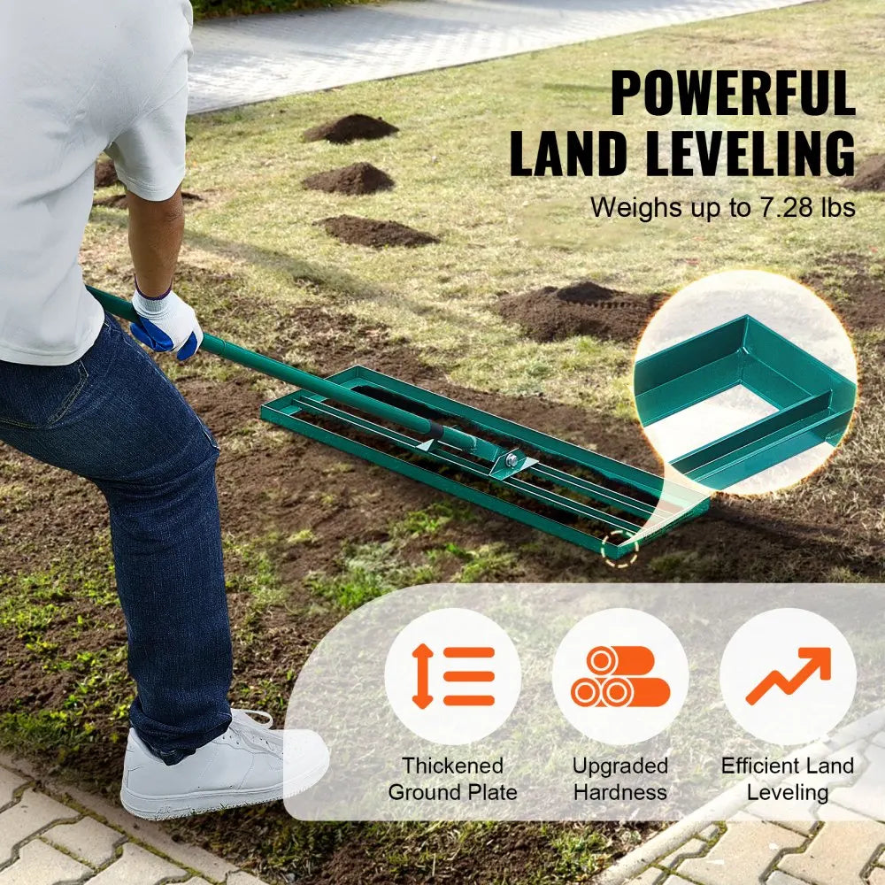 VEVOR Lawn Leveling Rake  Level Lawn Tool, Heavy-duty Lawn Leveler with  Extended Handle Yard Leveling Rake Suit