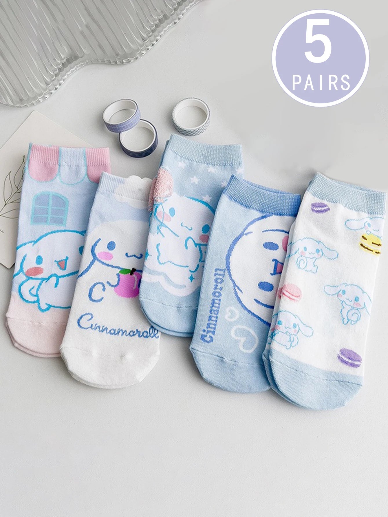 Sanrio's Innovative and Cute Women's Cartoon Short Socks Are High-Quality Comfortable Soft and Breathable Gift Socks