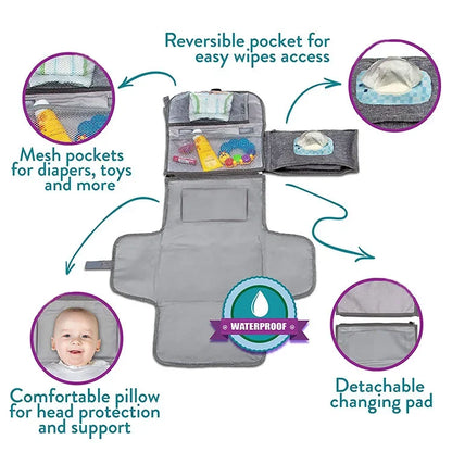 Diaper changing pad Waterproof   Diaper Changing Mat Foldable   Changer Pad Portable Tissue Toys Storage Bag