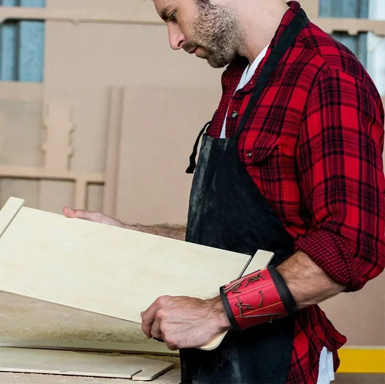 Magnetic Wristband Tool Holder for Screws, Nails & Drilling Bits – Strong 5 Rows of Magnets for DIY & Workshop Use