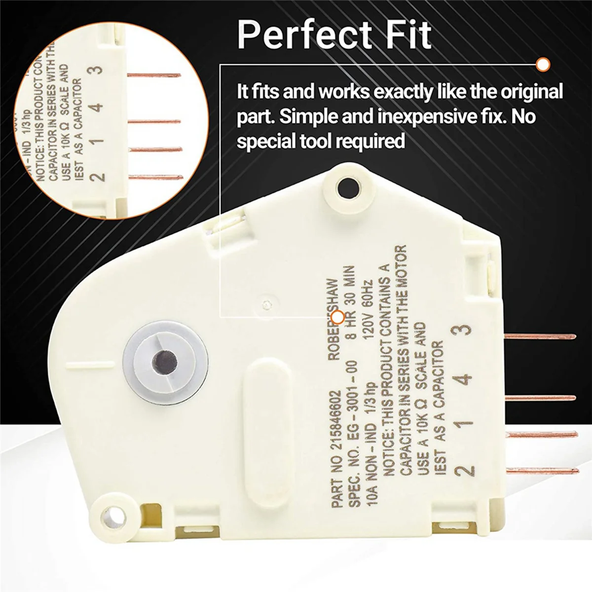 4X 215846602 Refrigerator Defrost Timer Replacement Part Exact Fit for & Refrigerators
