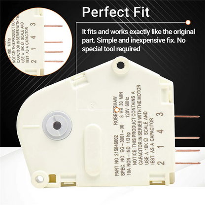 4X 215846602 Refrigerator Defrost Timer Replacement Part Exact Fit for & Refrigerators