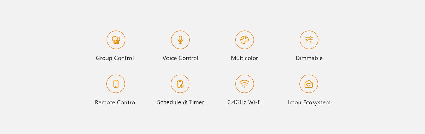 Imou B5（E26/E27）B22 Smart Light Bulb Control Lamp Base Dimmable Light Led Lamp Bombilla Colorful Changing 9W Function color