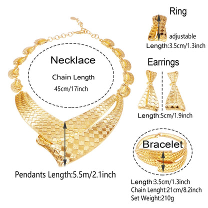 Jewelry For Women Necklace Rings Earrings Bracelet Set Fashion Simple Pendant Everyday Wear Nigerian Weddings  Jewelry Gifts