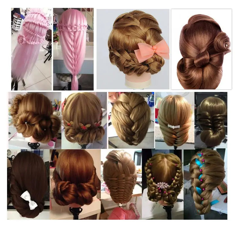 Cosmetology Mannequin Head With 25” 80% Real Hair For Braiding Hair Styling Training Head With Gift Hairdressing Salon Display