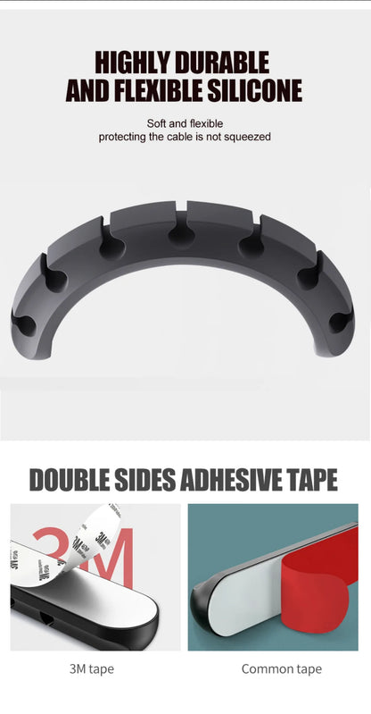 LccKaa Cable Holder Clips Cable Management Cord Organizer Clips Silicone for USB Charging Cable Mouse Cable Wire PC Office Home