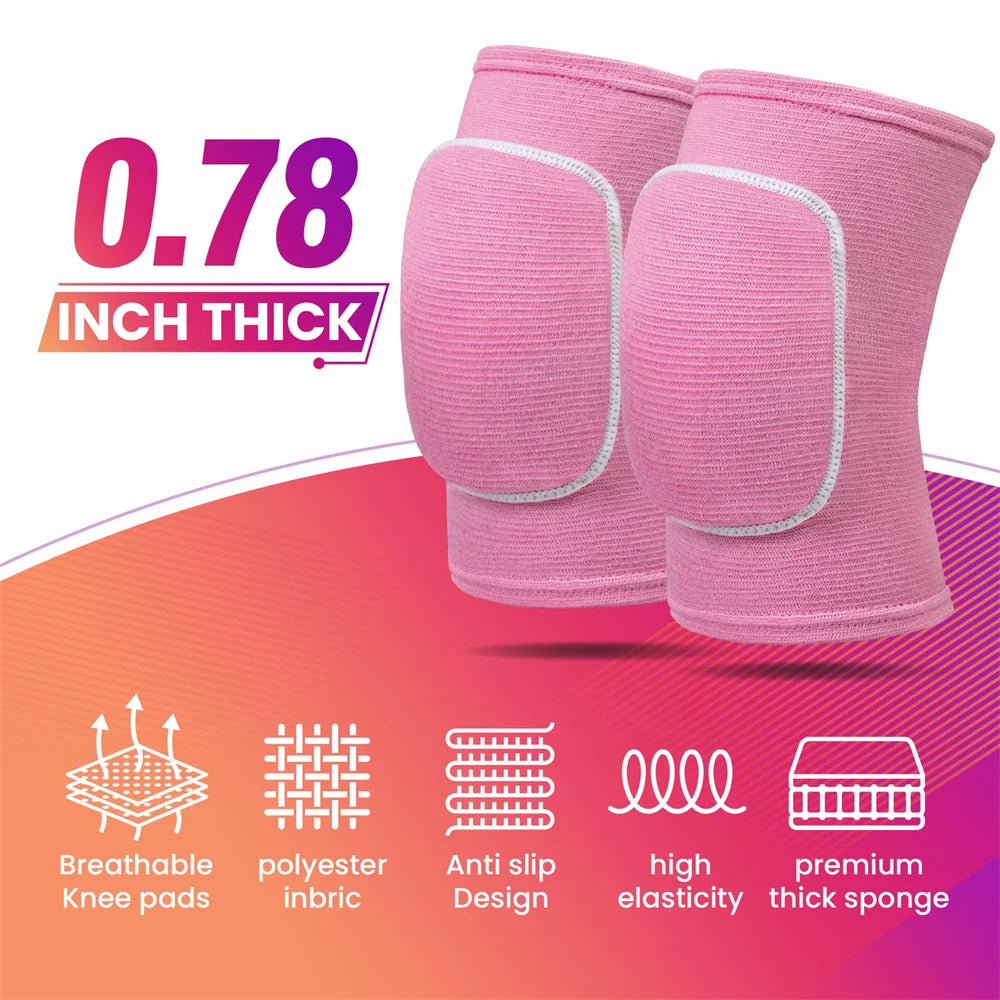 Volleyball Knee Pads for Dancers Men Women Kids Soft Breathable Knees Protective Football Dance Yoga Tennis Running Cycling Use