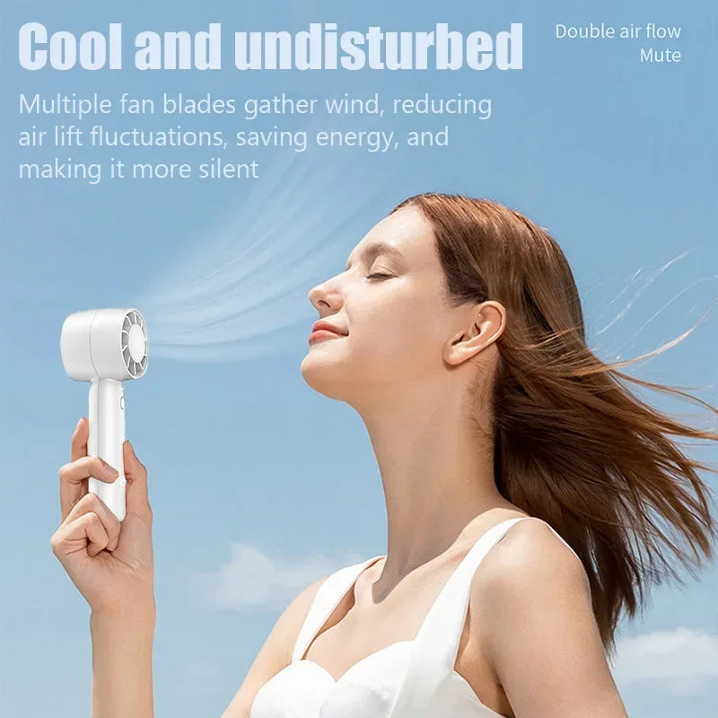 Portable Handheld Fan - 3-Speed Mini Turbo Fan, Folding & Lightweight for Students, Travelers & Office/Outdoor Cooling