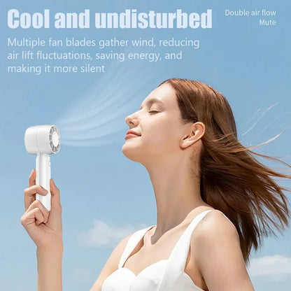 Portable Handheld Fan - 3-Speed Mini Turbo Fan, Folding & Lightweight for Students, Travelers & Office/Outdoor Cooling