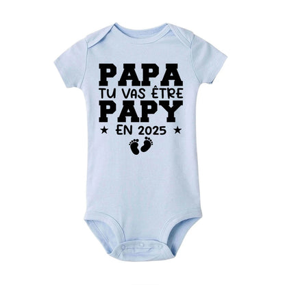Dad You Will Become A Dad in 2025 Print Infant Rompers Casual Pregnancy Announcement Jumpsuit Short Sleeve Fashion Babys Clothes