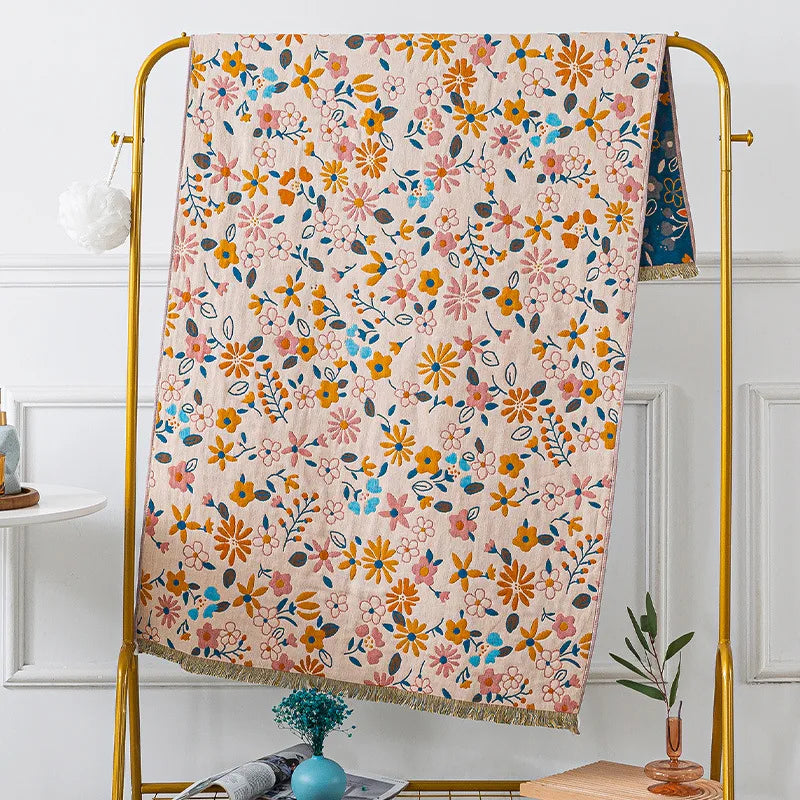 Large And Thick Bath Towels Pure Cotton Gauze Tassel Shower Robe Soft Absorb Water Bathroom Wrapped Towel Beach Towel 80x160cm