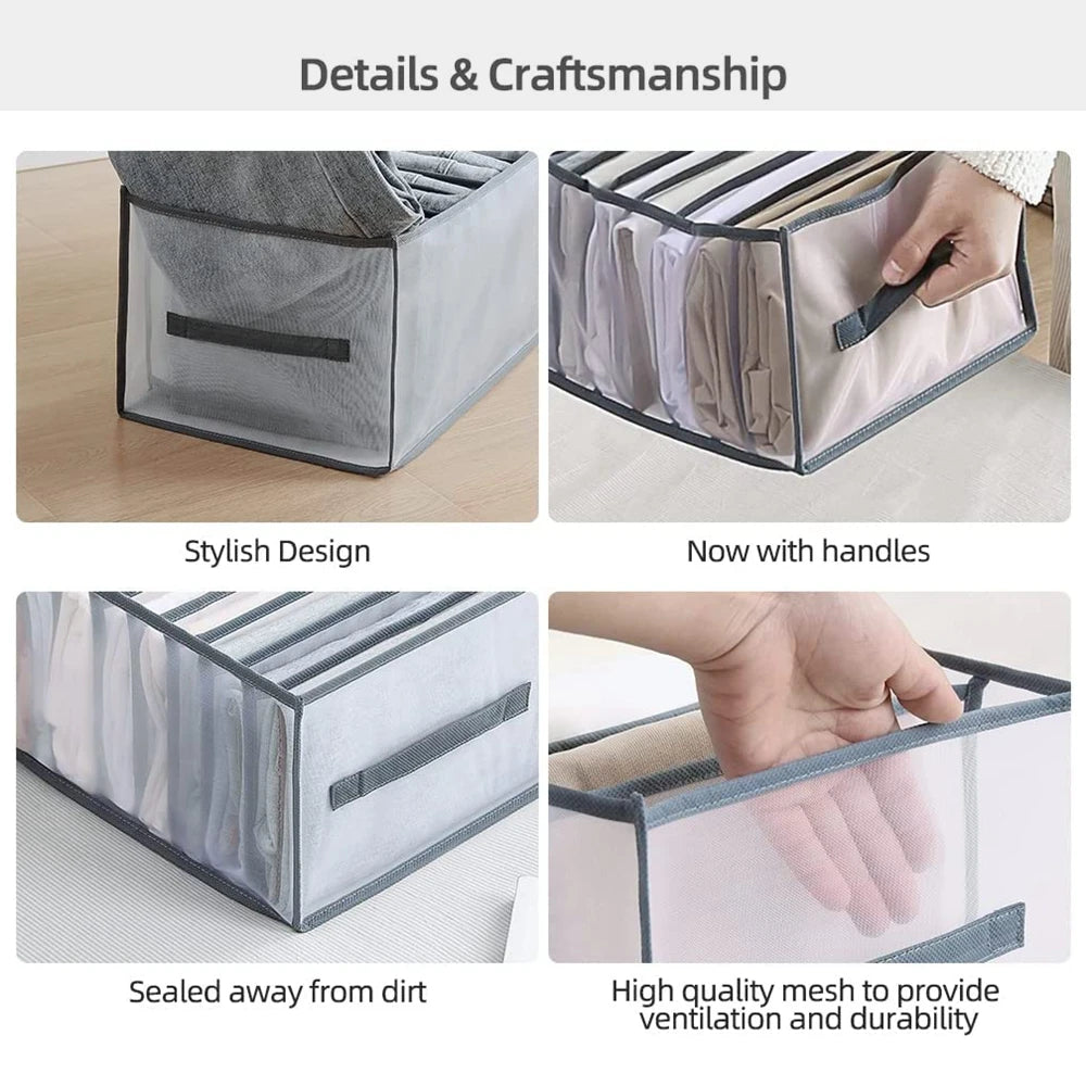 Wardrobe Clothes Organizer 12/9/5 Grids Closet Organizers and Storage for Clothing Jeans Socks Skirts Bra Storage Box Closet