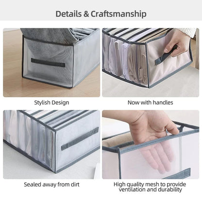 Wardrobe Clothes Organizer 12/9/5 Grids Closet Organizers and Storage for Clothing Jeans Socks Skirts Bra Storage Box Closet