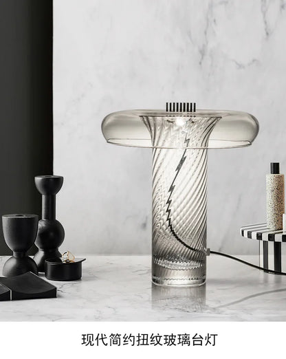 Nordic  personalized twisted glass desk lamp modern LED decorative lamp study bedroom bedside designer Table lamp
