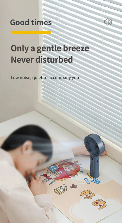 Portable Handheld Fan, Fan 6 Speed Wind LED Display Personal Mini Travel Fan  Hand Held Fan USB Foldable Electric Fan