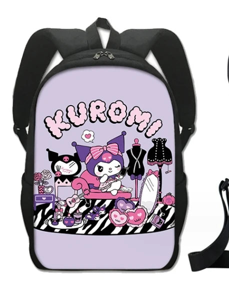 Sanrio Kuromi Backpack Sanrio Backpack Pencil Bag Student School Bag Primary and Middle kawaii Cartoon School Bag Mochila