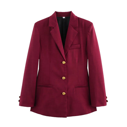 Female Office Suit Jacket with Sashes Y2K Elegant Women Formal Blazer 2025 Spring Long Sleeve Single Breasted Coat   ﻿