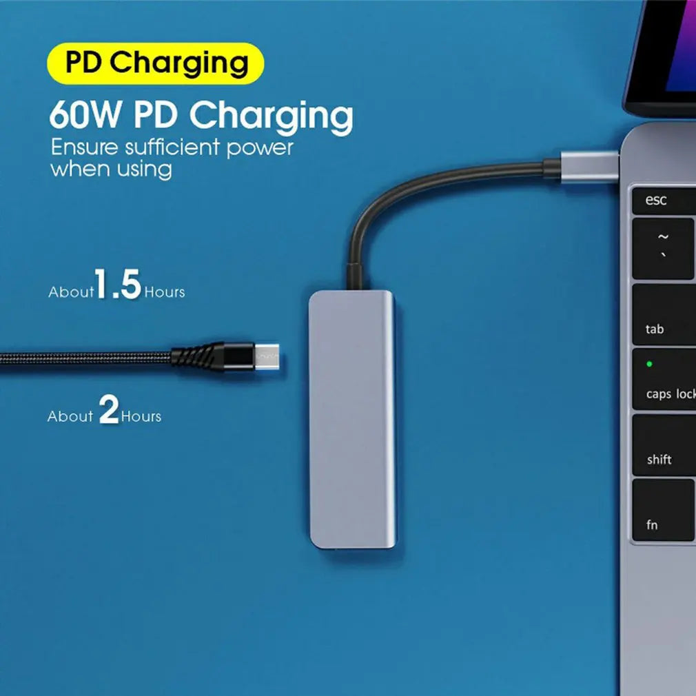 5-in-1 USB C Docking Stations USB C Hubs 4K 30Hz Type C Splitter to HDMI Adapter For Laptop Macbook Computer Accessories