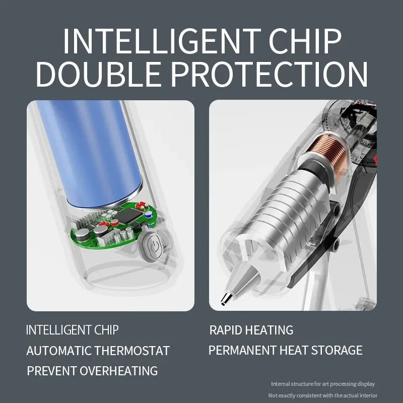 Mini Cordless Hot Melt Glue Gun, High Temperature Electric Repair Tool, DIY Power Tools, Plug-in Household, 10W, 80W, 7mm, 11mm