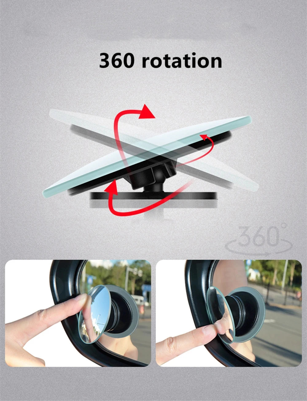 360 Degree HD Blind Spot Mirror For Car Reverse Frameless Ultrathin Wide Angle Round Convex Rear View Mirror Car Accessorie