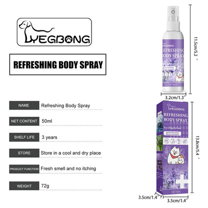 Lavender Oil Dog Deodorizer Spray Deodorizing Perfume Remove Odor 50ml Pet Deodorant Spray Pet Supplies for Smelly Dogs