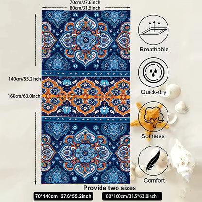 Beach Towel Portable Quick Fast Dry Sand Outdoor Travel Swim Blanket Thin Yoga Floral Print Mat Personalization Stripes Towel