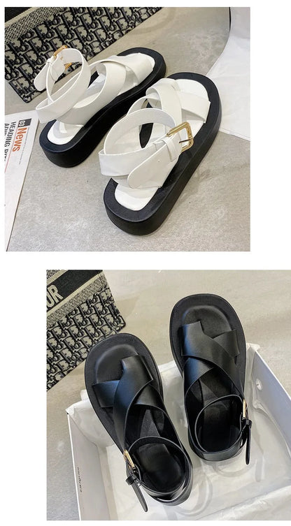 HOT Women's Sandals 2022 Summer Solid Color Comfortable Female Beach Shoes Chunky Sandals For Woman Non-Slip Shoe