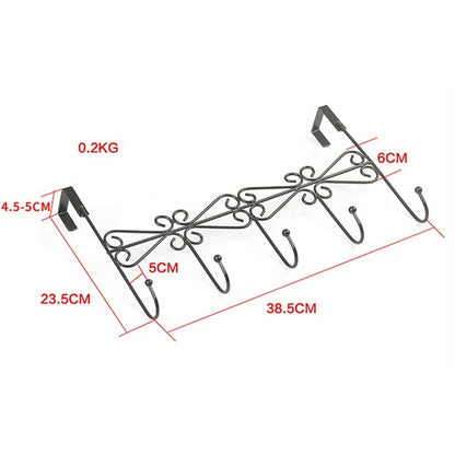 Five Hooks Hooks Over Door Towel Clothes Hat Bag Over Door Bathroom Hanger Hanging Coat Cloth