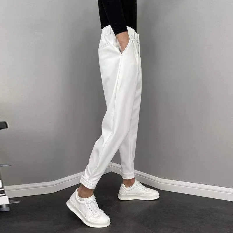 9 Cropped Office Male Suit Trousers Plus Big Size Men's Summer Pants Work Cheap High Quality Designer Clothes Elegant Tailoring