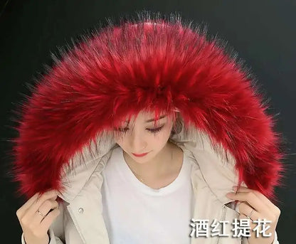 Detachable Faux Fur Collar Extra Large Warm Fake Fur Scarf Wrap Evening Cape For Winter Womens Coat Faux Fur Hood Ttrim Collar