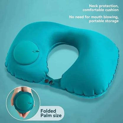 Inflatable Travel Neck Pillow U-shaped Cervical Orthopedic Protection Pillow Outdoor Portable Foldable Pillow Travel Essentials