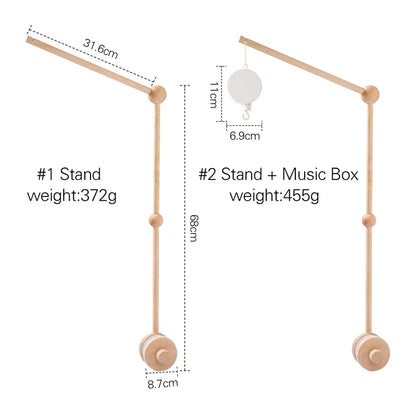 Baby Crib Mobile Rattle Toy For 0-12 Months Cartoon Felt Forest Animal Bed Bell Hanging Wooden Bracket Mobile Newbaby Rattle Toy